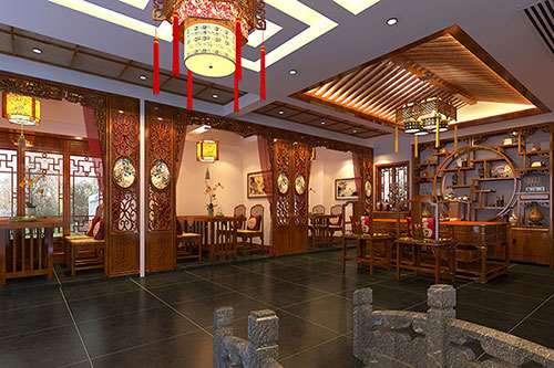 铜陵优雅恬淡中式茶叶店装修设计效果图